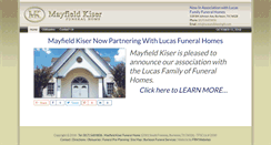 Desktop Screenshot of mayfieldkiserfuneralhome.com